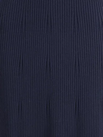 Sa Su Phi Ribbed Cashmere Silk Sleeveless Long Dress In Blue