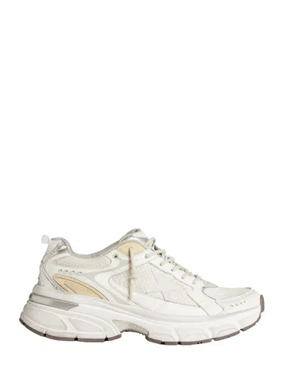 Golden Goose Lightstar Mesh And Leather Sneakers Shoes In White