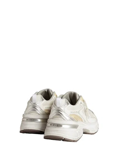 Golden Goose Lightstar Mesh And Leather Sneakers Shoes In White