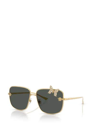 Versace Ve2282 Square Metal Sunglasses In Gold