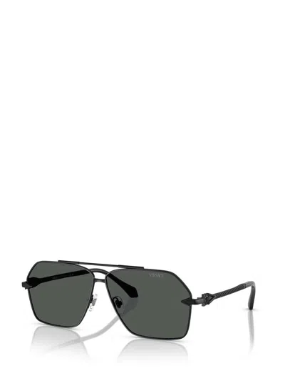 Versace 63mm Pilot Sunglasses In Black