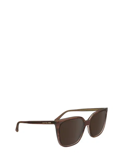 Calvin Klein Sunglasses In Brown