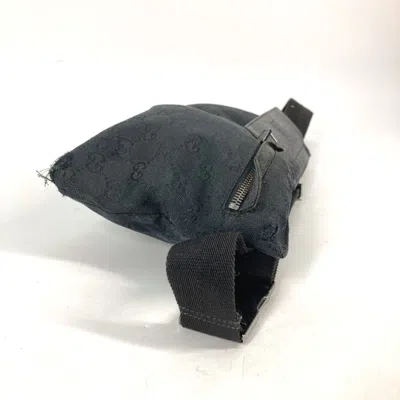 Pre-owned Gucci Black Gg Canvas Leather Fanny Pack Sling Bag ()