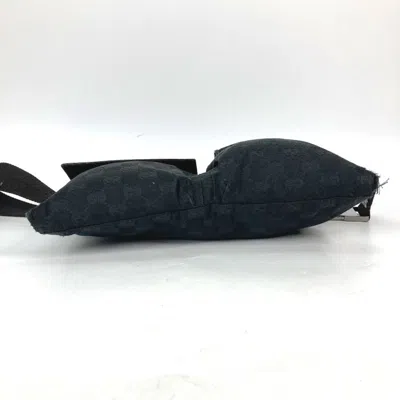 Pre-owned Gucci Black Gg Canvas Leather Fanny Pack Sling Bag ()