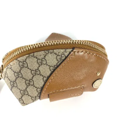 Pre-owned Gucci Beige Pvc Leather Coin Purse/coin Case () In Sand