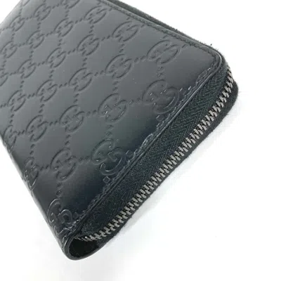 Pre-owned Gucci Black Leather Long Wallet (bi-fold) ()