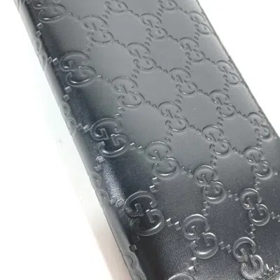 Pre-owned Gucci Black Leather Long Wallet (bi-fold) ()