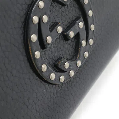 Pre-owned Gucci Black Leather Long Wallet (bi-fold) ()