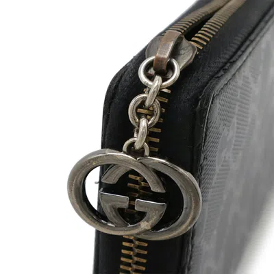 Pre-owned Gucci Black Pvc Long Wallet (bi-fold) ()