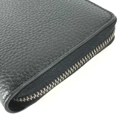 Pre-owned Gucci Navy Leather Long Wallet (bi-fold) () In Blue