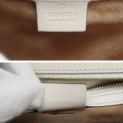Pre-owned Gucci Sherry Line Navy Red Color White Bow Shoulder Bag ()