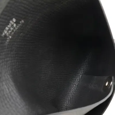 Pre-owned Hermes Black Gray Epsom Leather Coin Purse/coin Case () In Multi