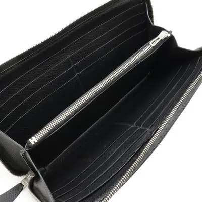 Pre-owned Hermes Black Epsom Leather Long Wallet (bi-fold) ()