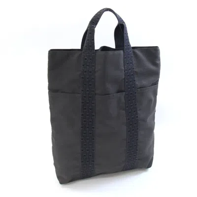 Pre-owned Hermes Her Line Gray Canvas Handbag Tote Bag ()