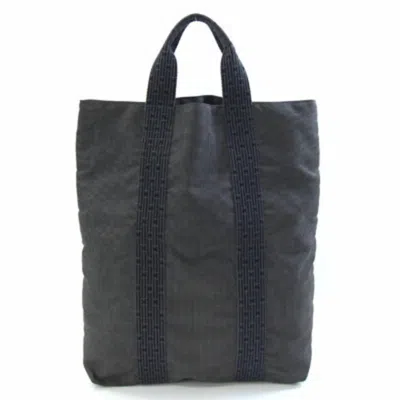 Pre-owned Hermes Her Line Gray Canvas Handbag Tote Bag ()