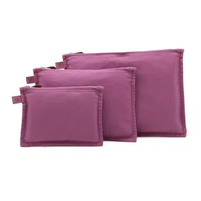 Pre-owned Hermes Purple Cotton Canvas Clutch Bag Pouch ()