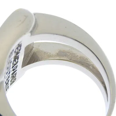 Pre-owned Hermes Sellier Silver Band Ring ()