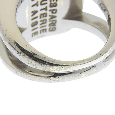 Pre-owned Hermes Sellier Silver Band Ring ()