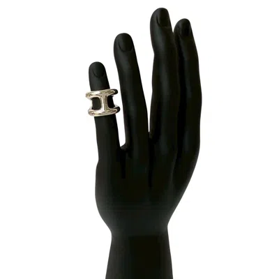 Pre-owned Hermes Silver Silver 925 Band Ring ()