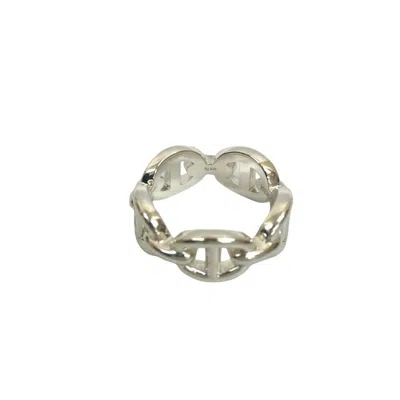 Pre-owned Hermes Silver Silver 925 Band Ring ()