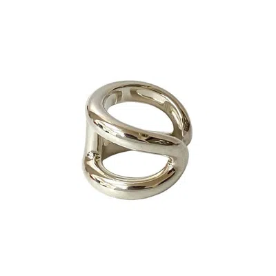 Pre-owned Hermes Silver Silver 925 Band Ring ()