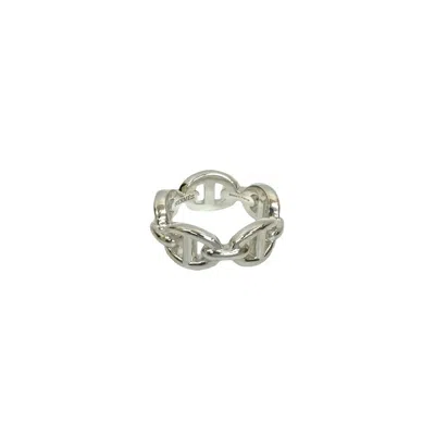 Pre-owned Hermes Silver Silver 925 Band Ring ()