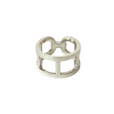 Pre-owned Hermes Silver Silver 925 Band Ring ()