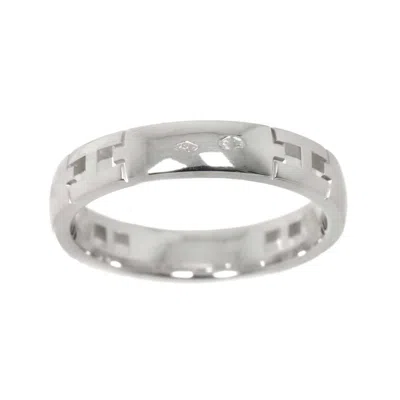Pre-owned Hermes Silver White Gold (18k) Band Ring ()