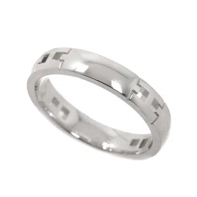 Pre-owned Hermes Silver White Gold (18k) Band Ring ()