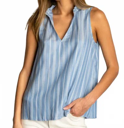 Dylan Leigh Stripe Sleeveless Top In Blue In Blue