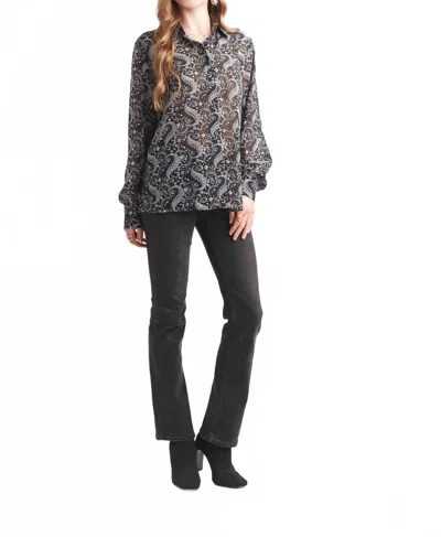 Papillon Floral Paisley Collar Blouse In  In Black