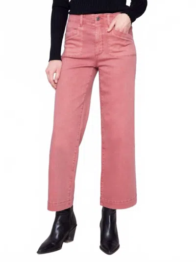Charlie B Cropped Wide Leg Twill In Primrose In Pink