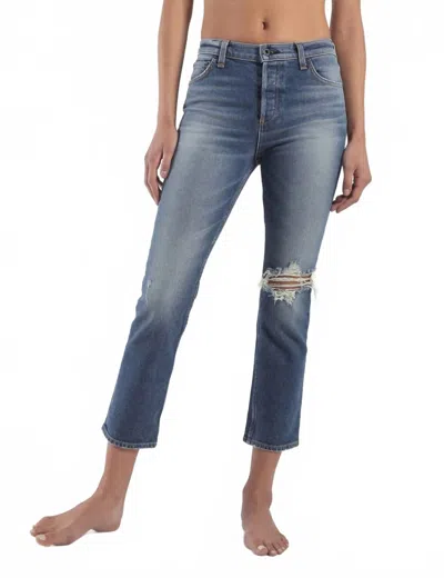 Askk Ny High Rise Straight Leg Jean In Main Beach In Blue