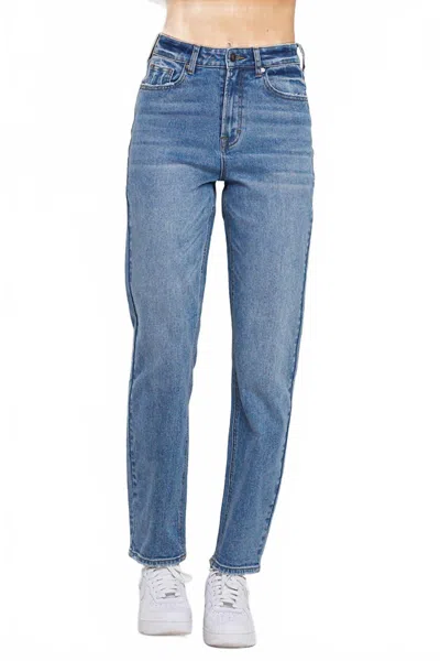 Jelly Jeans High Rise Tapered Mom Jeans In Medium Blue In Blue