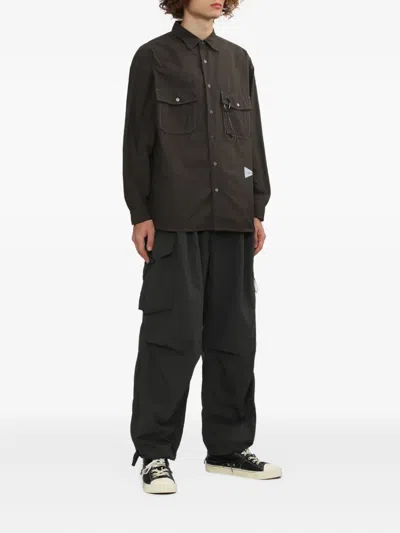 And Wander Multiple-pocket Cargo Pants In Black