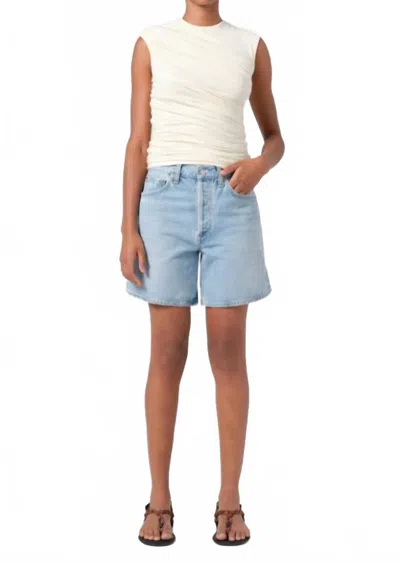 Agolde Dame High Rise Baggy Short In Coax In Multi