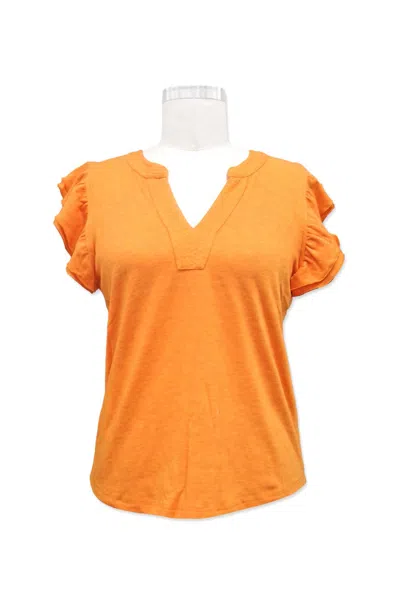 Paparazzi Women's Linen Jersey Ruffle Tank In Apricot In Orange