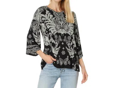 Johnny Was Janie Favorite Bell Sleeve Top In Black In Black