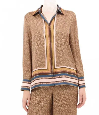 Misa Brook Top In Tile Scarf & Allover In Brown