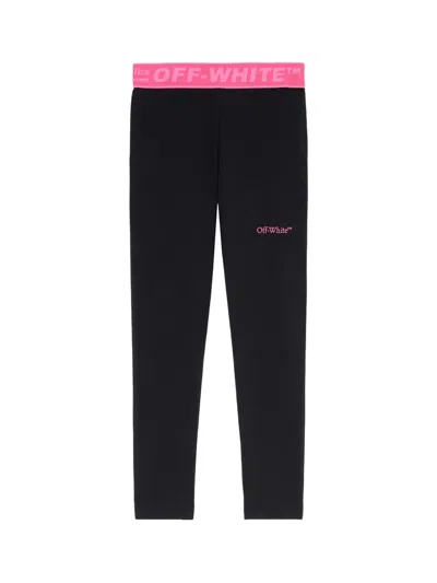 Off-white Logo-waistband Leggings In Black