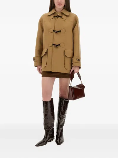 Moschino Duffle Jacket In Brown