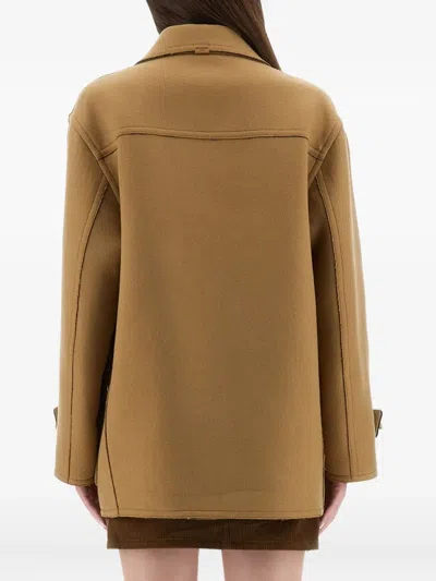 Moschino Duffle Jacket In Brown