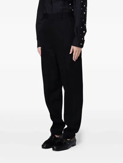 Moschino Pressed-crease Trousers In Black