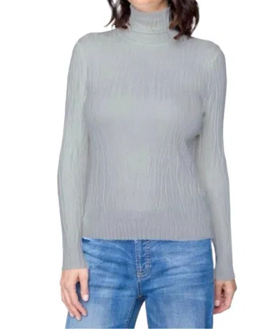 Carre Noir Turtleneck Top In Gray In Gray
