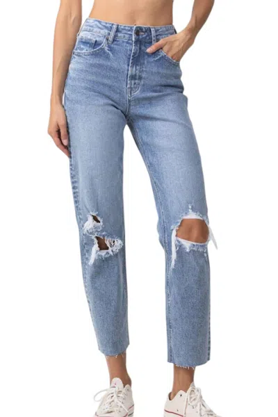 Jelly Jeans High Rise Mom Jeans In Medium Blue In Blue