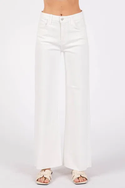 Letter To Juliet Paola A-line Mid Rise Raw Hem Jean In White In White
