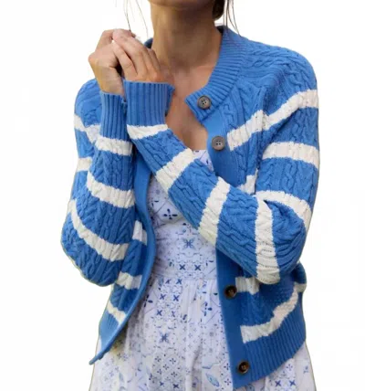 Olivia By Livro Cardigan Stripe Sweater In Blue In Blue