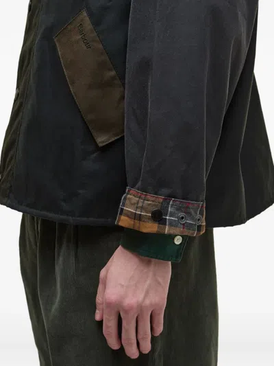 Barbour Patchwork Transport Waxed Jacket In Green
