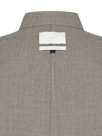 Amomento Zip-fastening Coat In Gray