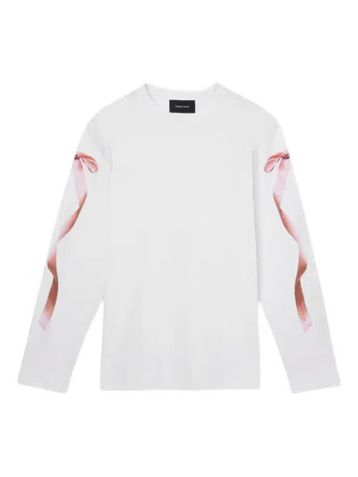 Simone Rocha Ribbon Long-sleeve Sweatshirt In White